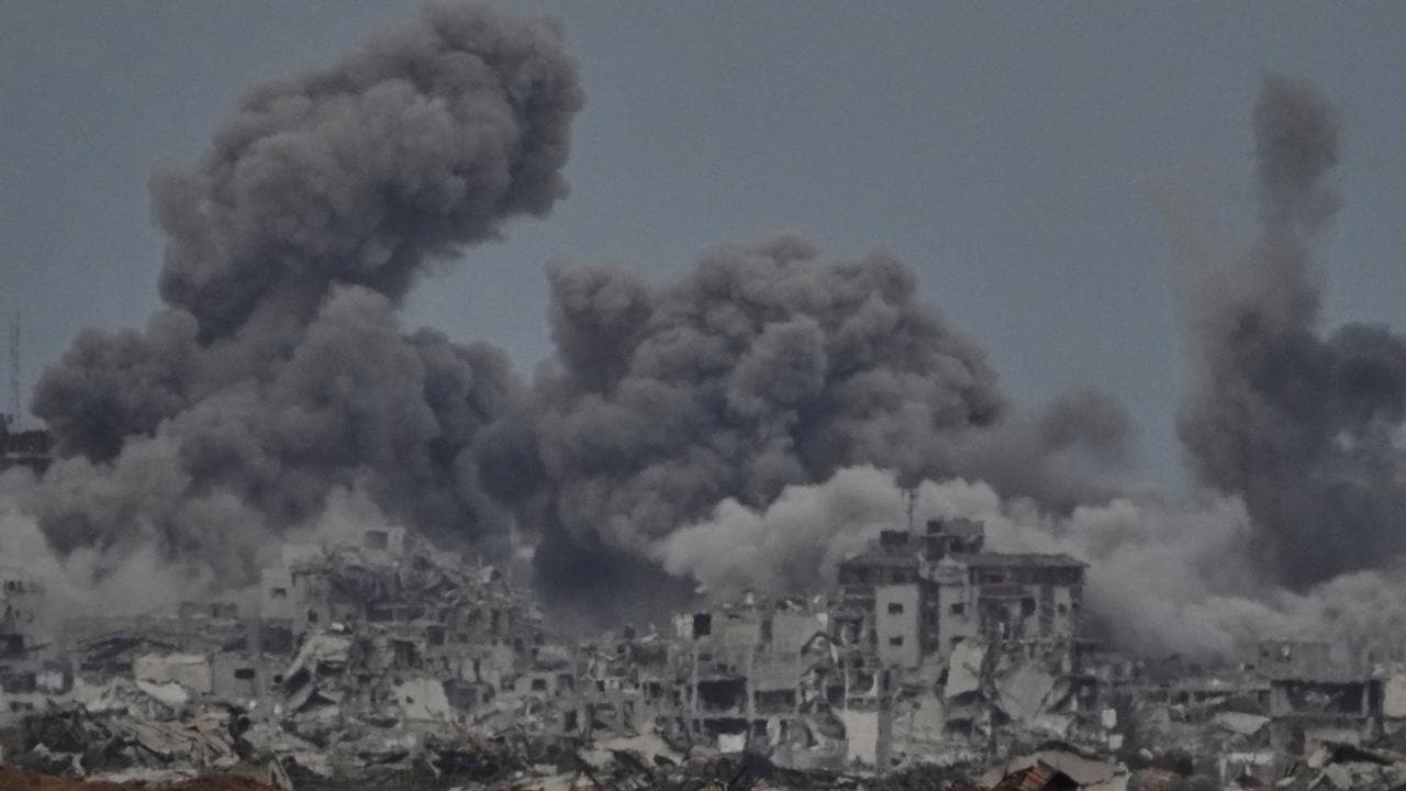 Smoke following an Israeli military strike in the Gaza Strip