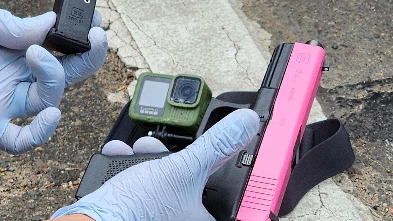 A file photo of a seized gun