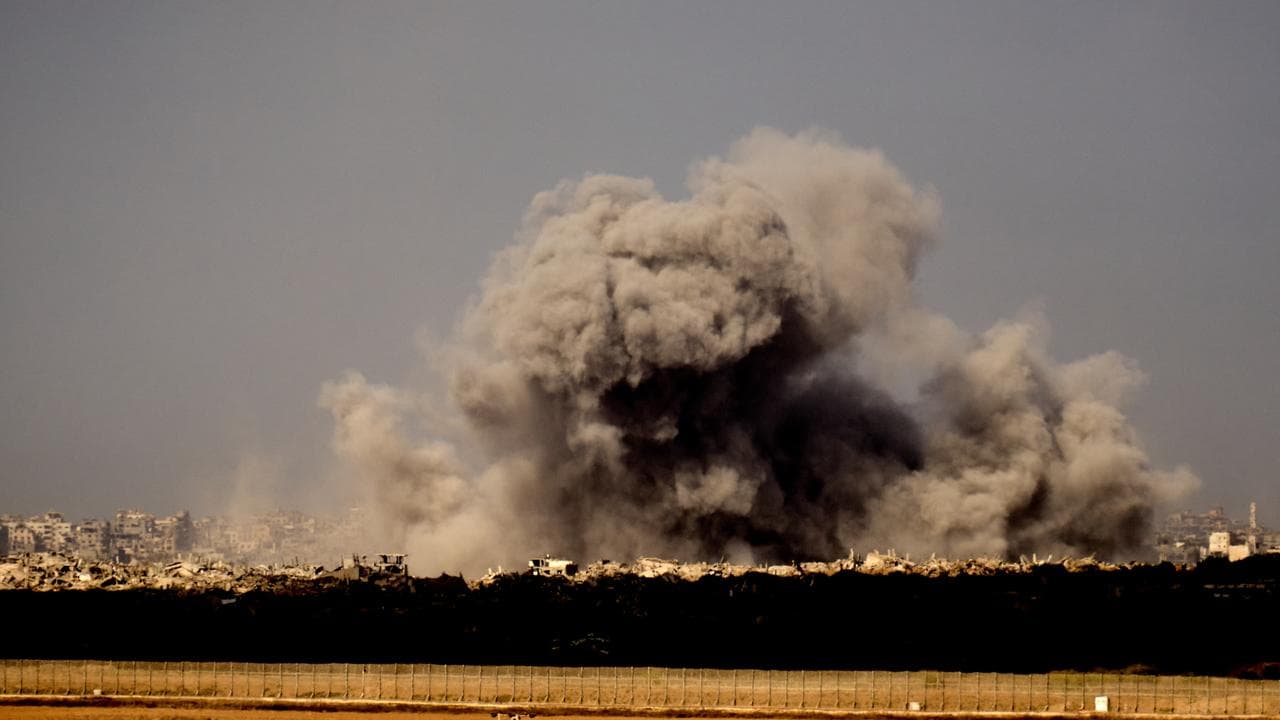 Smoke following an Israeli military strike in the Gaza Strip