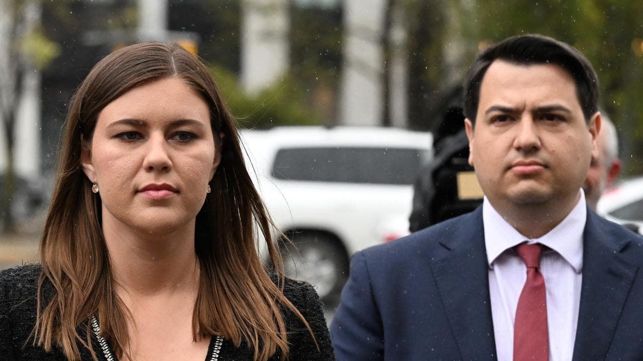 Brittany Higgins and husband David Sharaz (file)