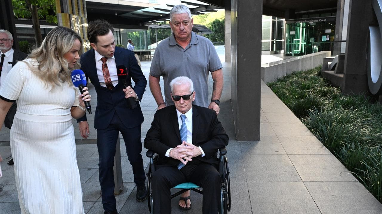 Bruce Preston leaves an inquest at Brisbane Magistrates Court
