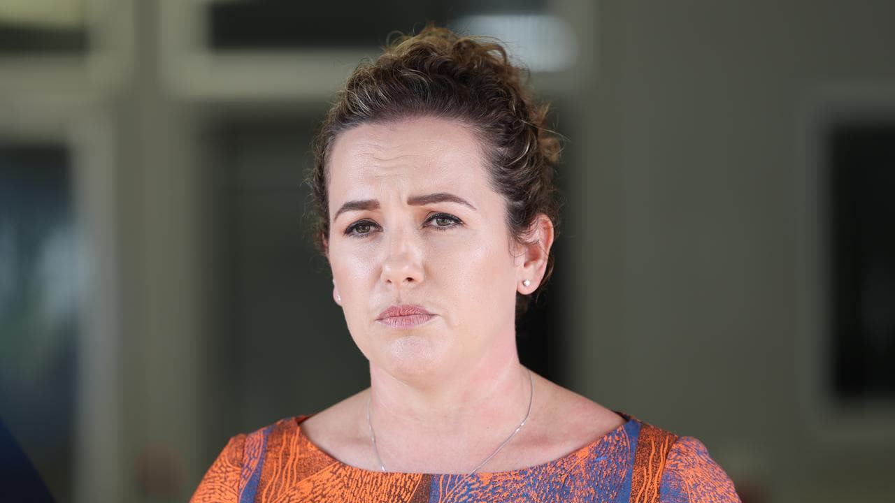 NT Chief Minister Lia Finocchiaro speaks to reporters in Darwin