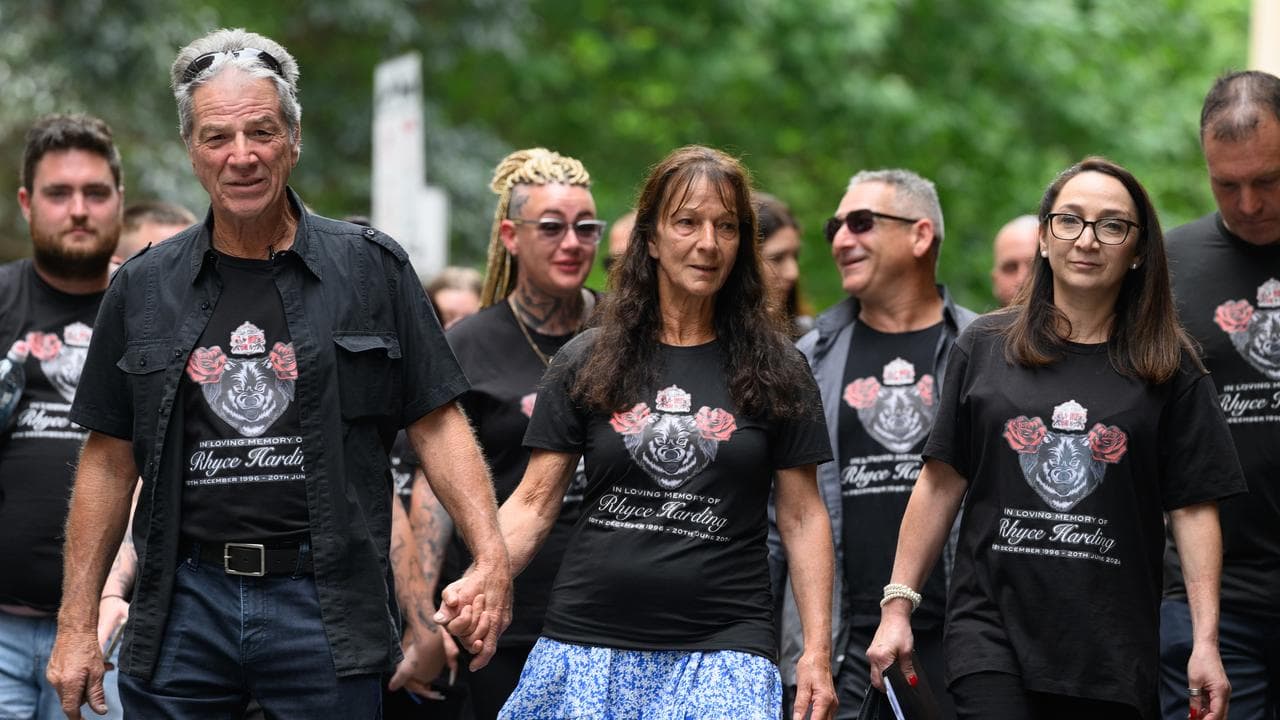 Rhys Harding's parents, sister Stephanie Grech and others