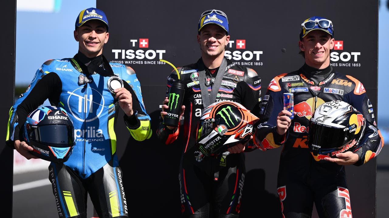 Raul Fernandez, Marco Bezzecchi and Pedro Acosta