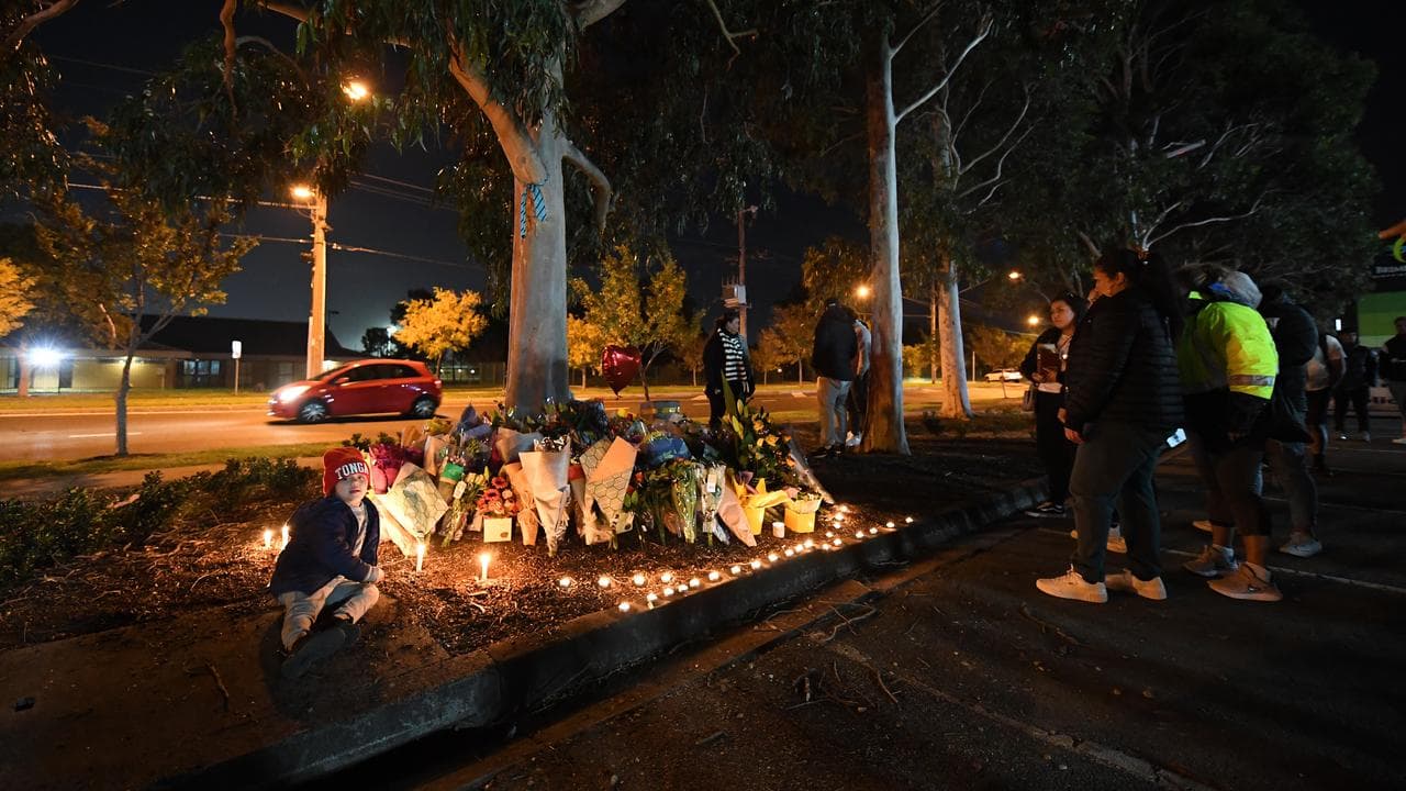 Tributes at the crime scene (file)