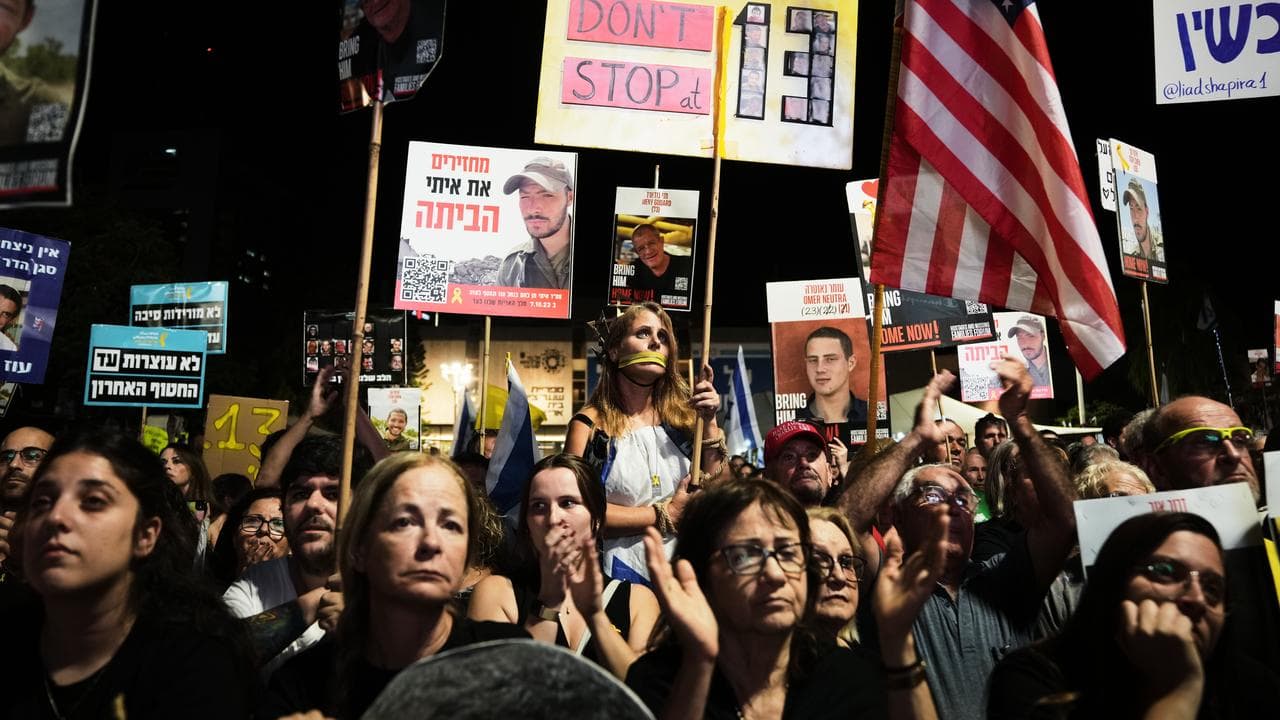 Protesters in Tel Aviv
