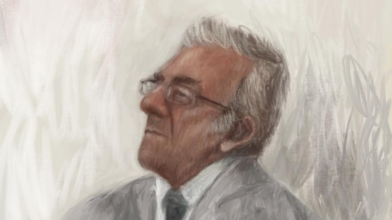 A court sketch of Perry Kouroumblis