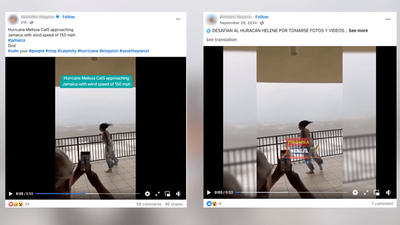 A screenshot of two Facebook posts.