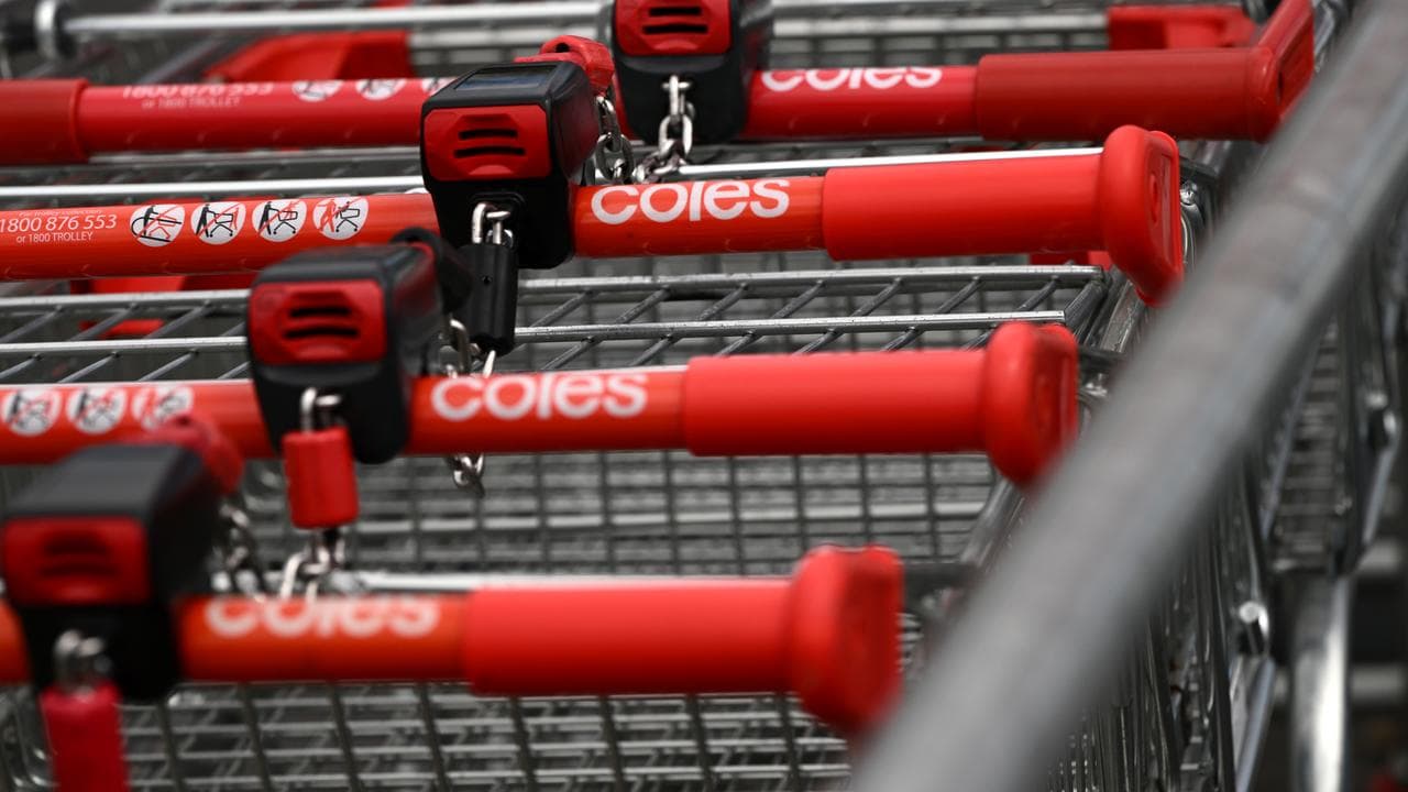 Coles signage on a trolley