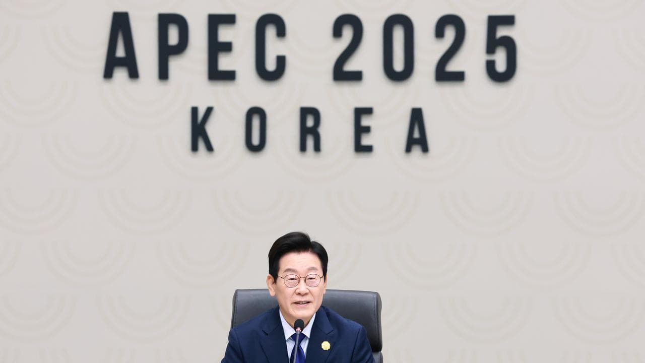 South Korean President Lee Jae-myung speaks at APEC