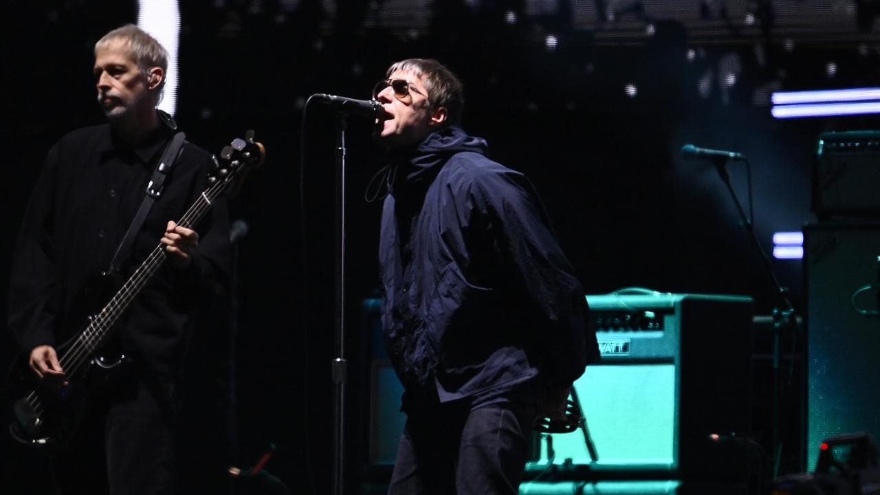 Liam Gallagher of English rock band Oasis performs at Marvel Stadium
