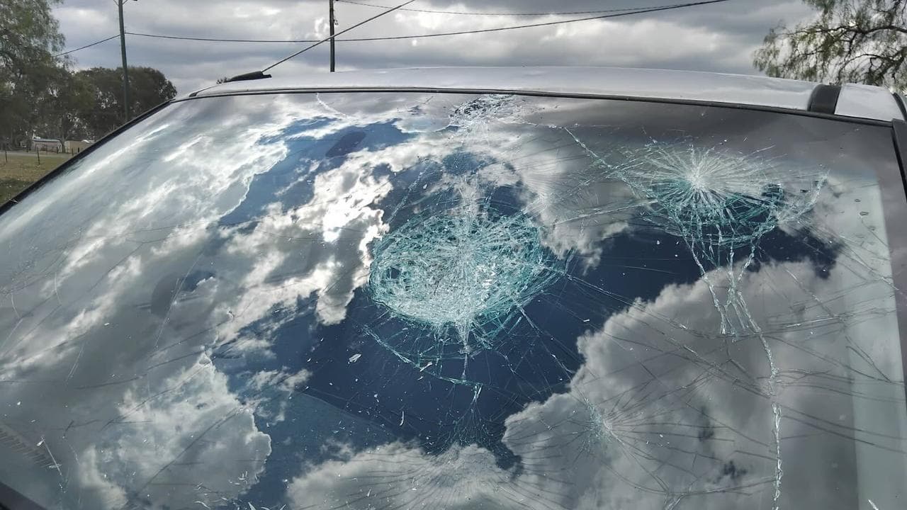 Hail in Pratten, Queensland