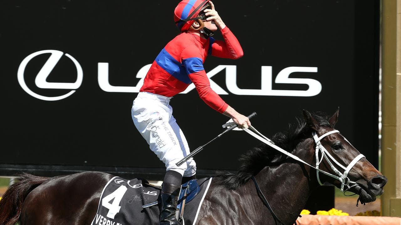 James McDonald rides Verry Elleegant in the 2021 Melbourne Cup.