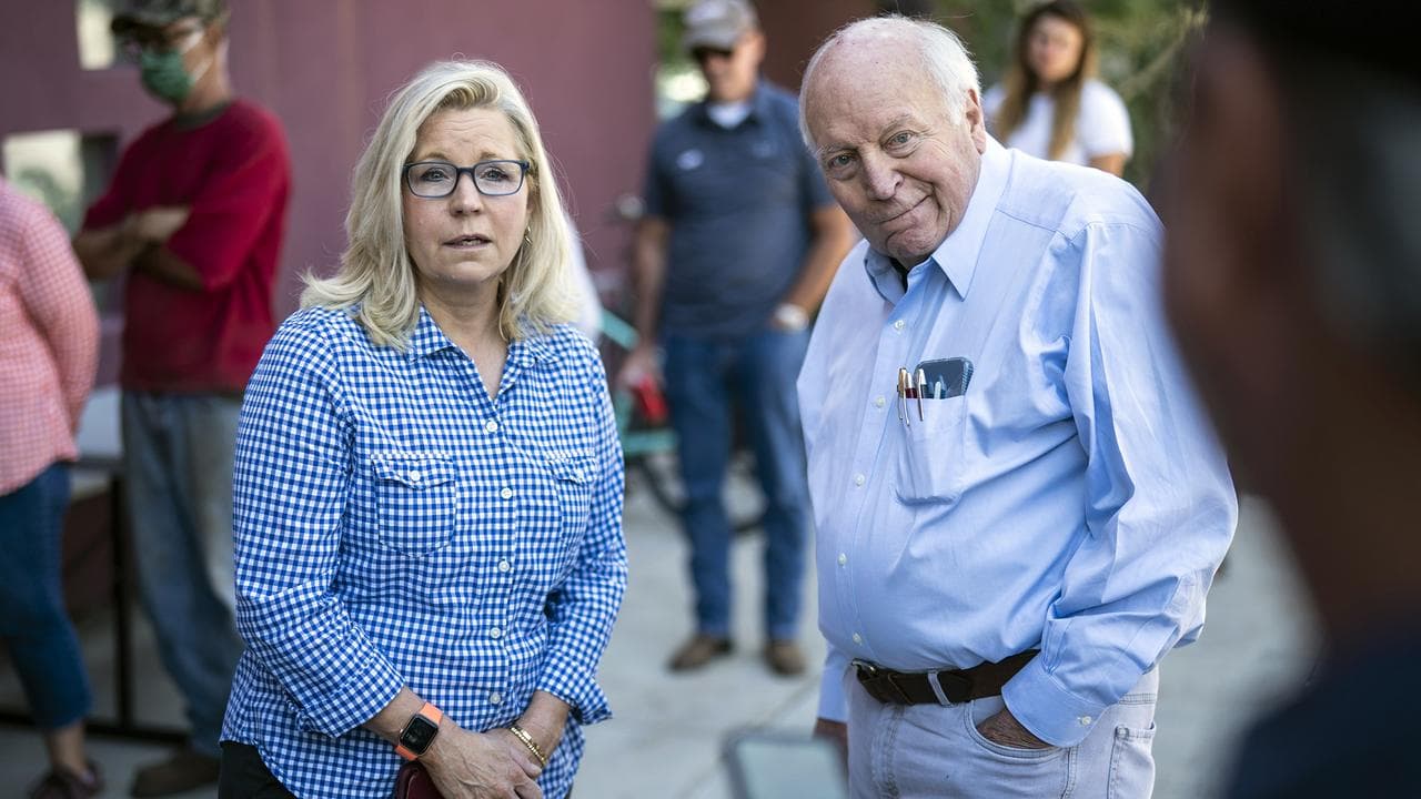 Liz Cheney and Dick Cheney in 2022