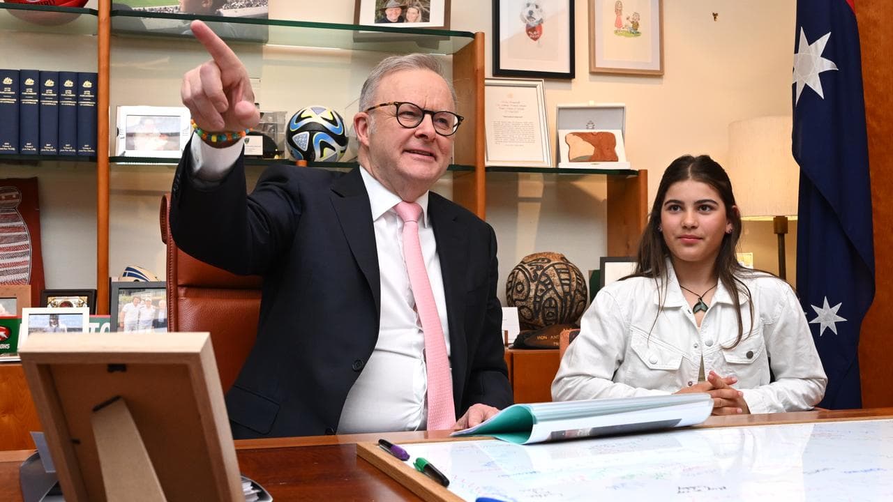 Prime Minister Anthony Albanese and Flossie Brodribb