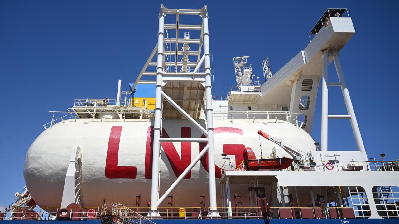 A ship carrying LNG gas