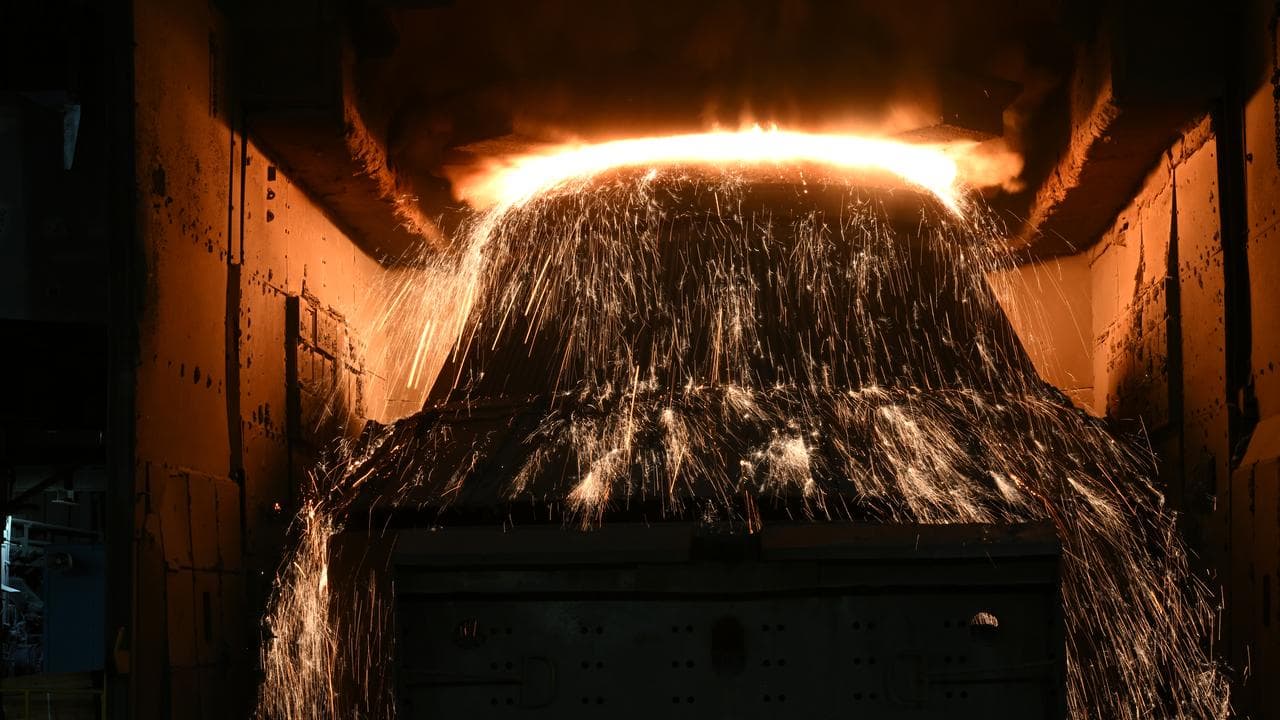 Molten steel is made at BlueScope Steelworks in Port Kembla