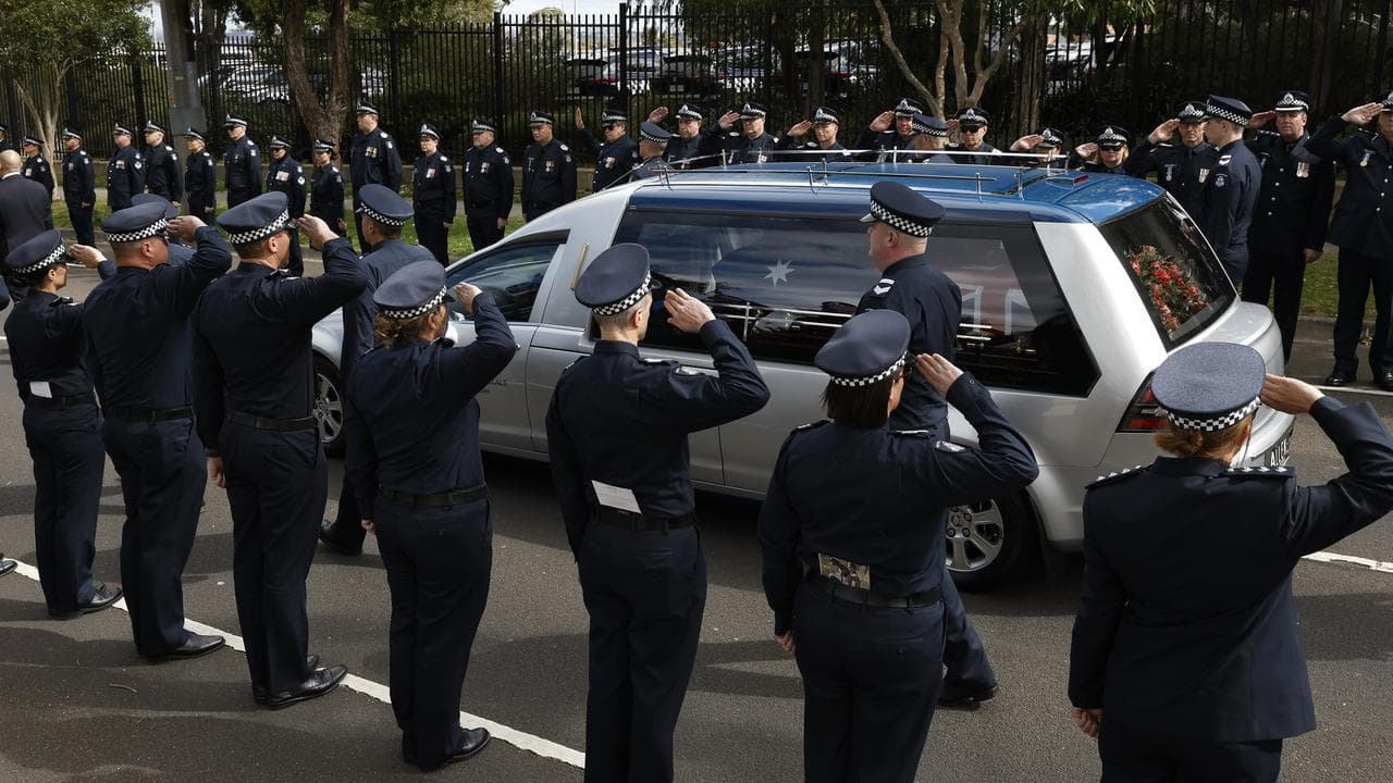 The funeral for one of the slain police officers