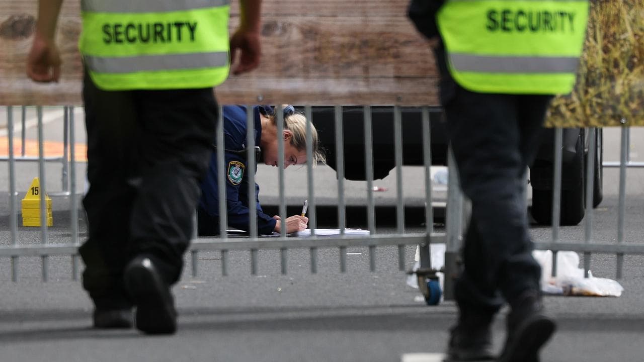 A police forensics officer at the stabbing scene (file image)