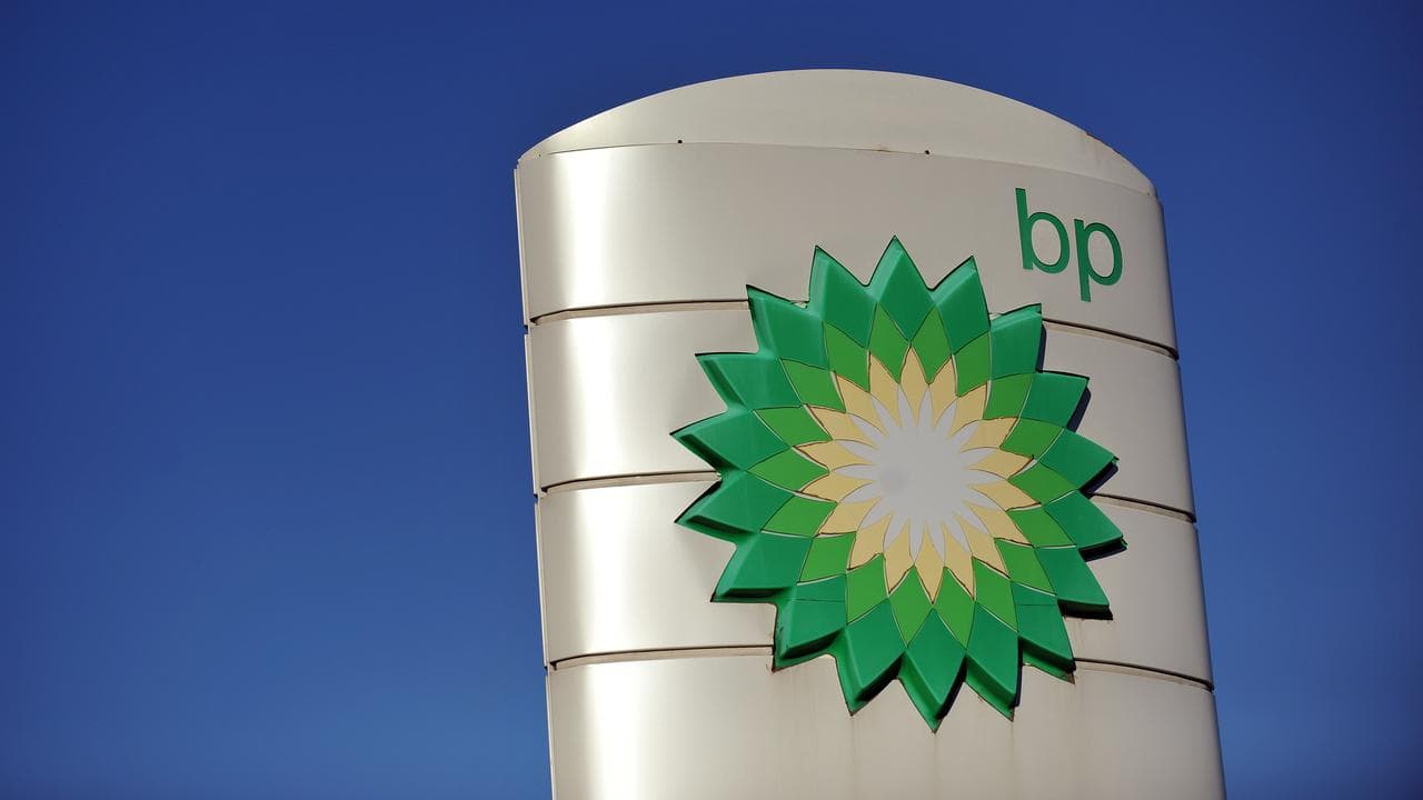 A BP sign on the side of a road in Sydney