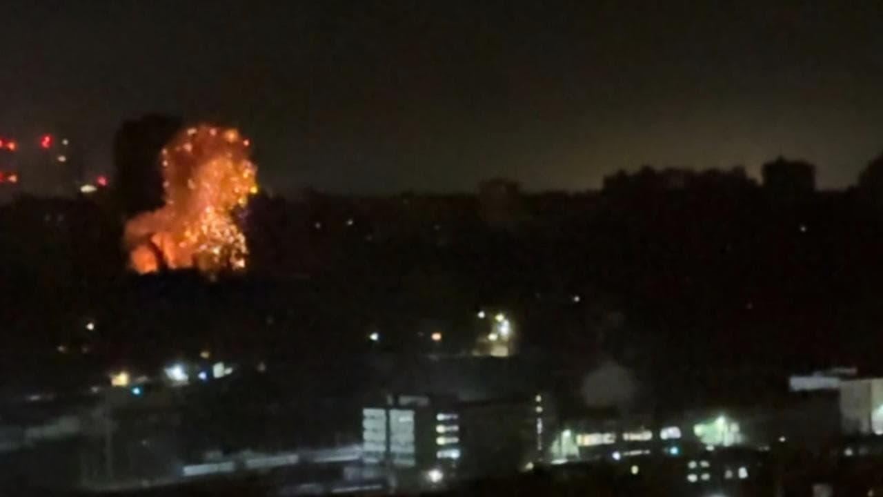 Image of an explosion in Kyiv