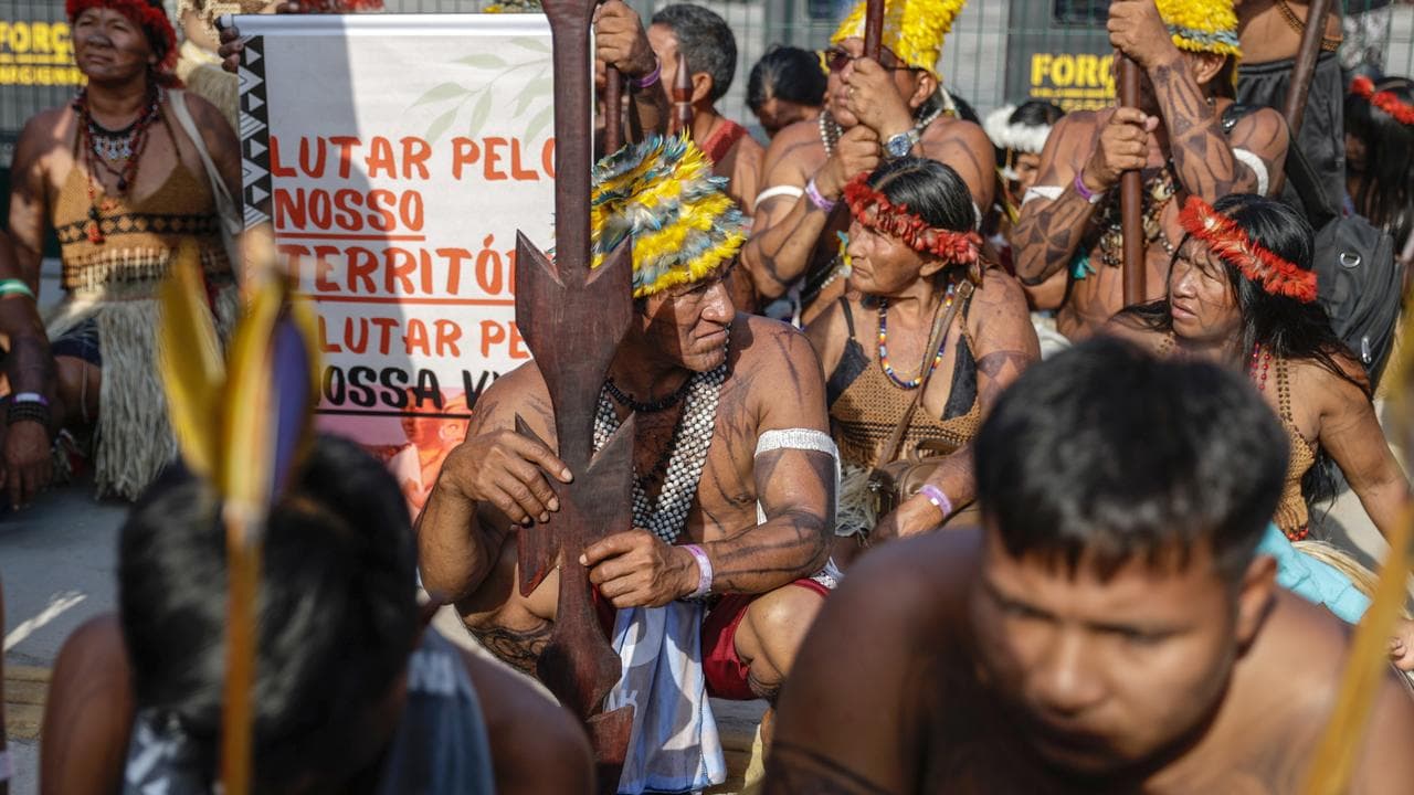 A group of indigenous protesters