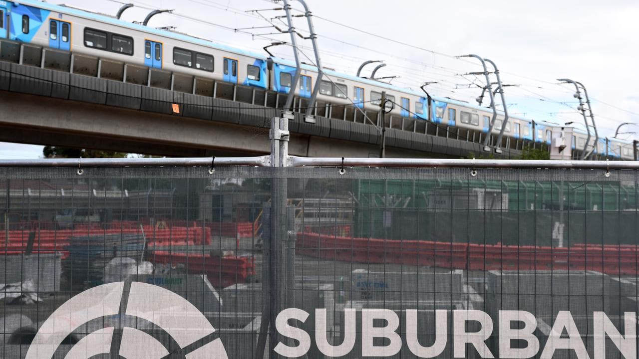 A train approaches Clayton Metro station