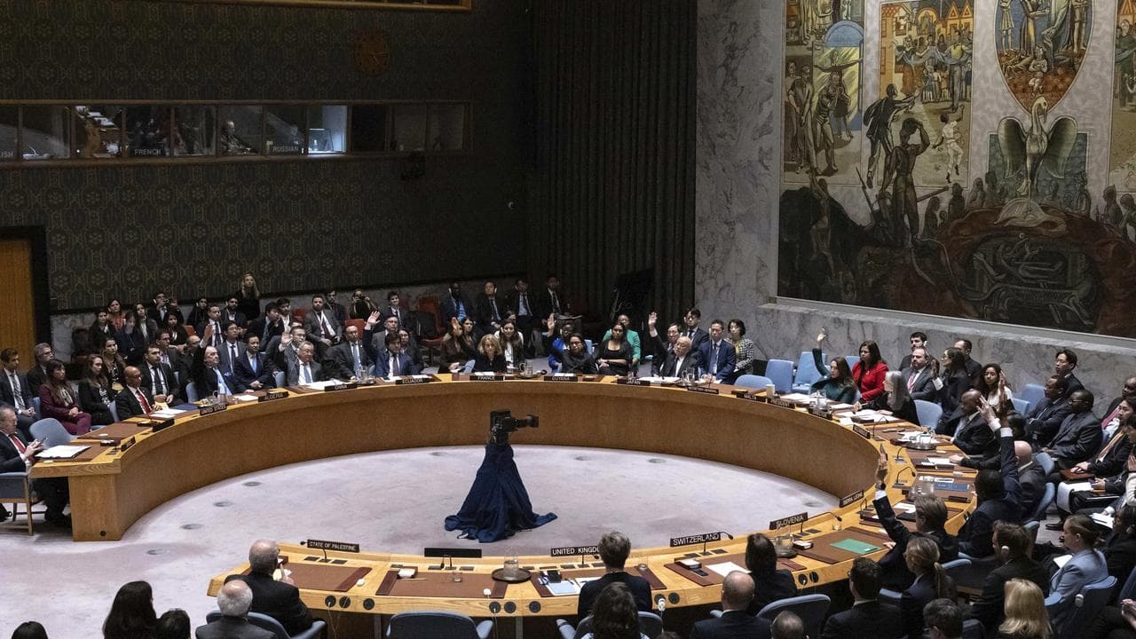 a Security Council meeting at United Nations