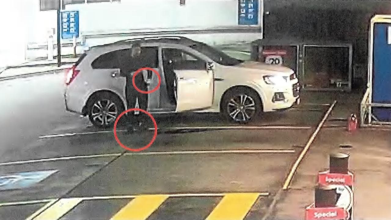 Thomas Stojanovski at a petrol station