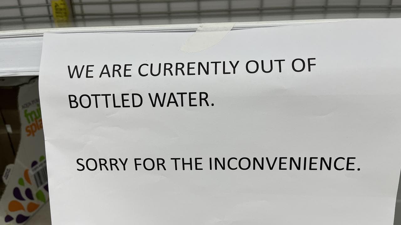 A sign in a supermarket