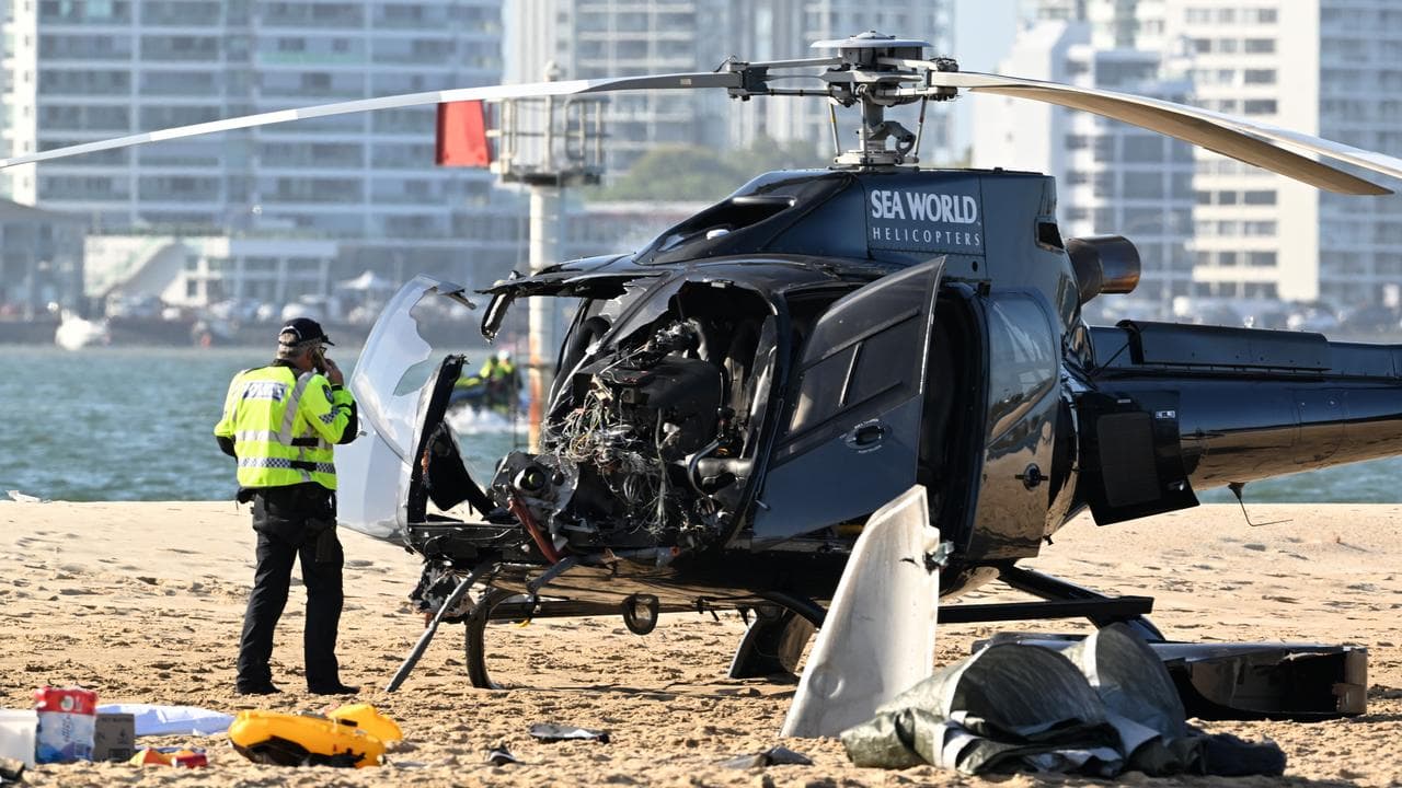 The wreckage of one of the helicopters (file image)