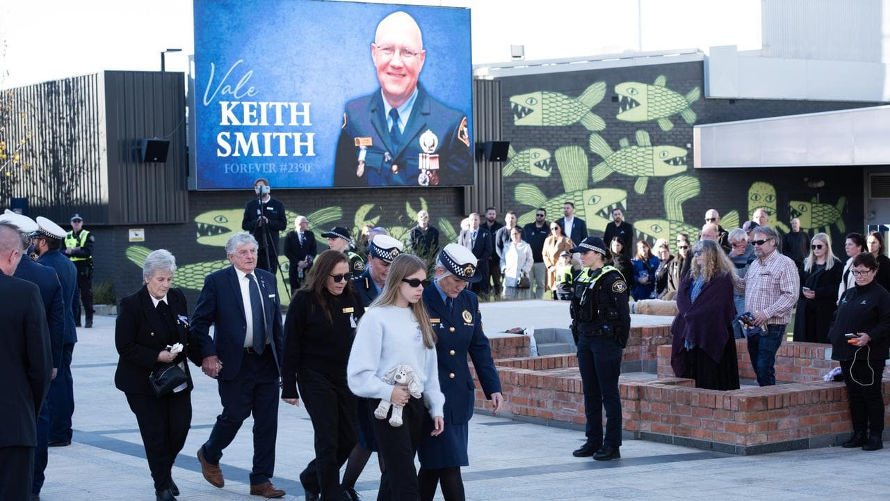 Constable Keith Anthony Smith's wife Janaha and daughter Ava (file)