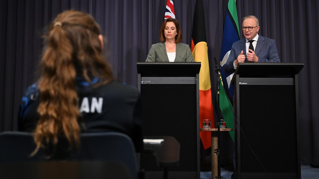 Anika Wells and Anthony Albanese