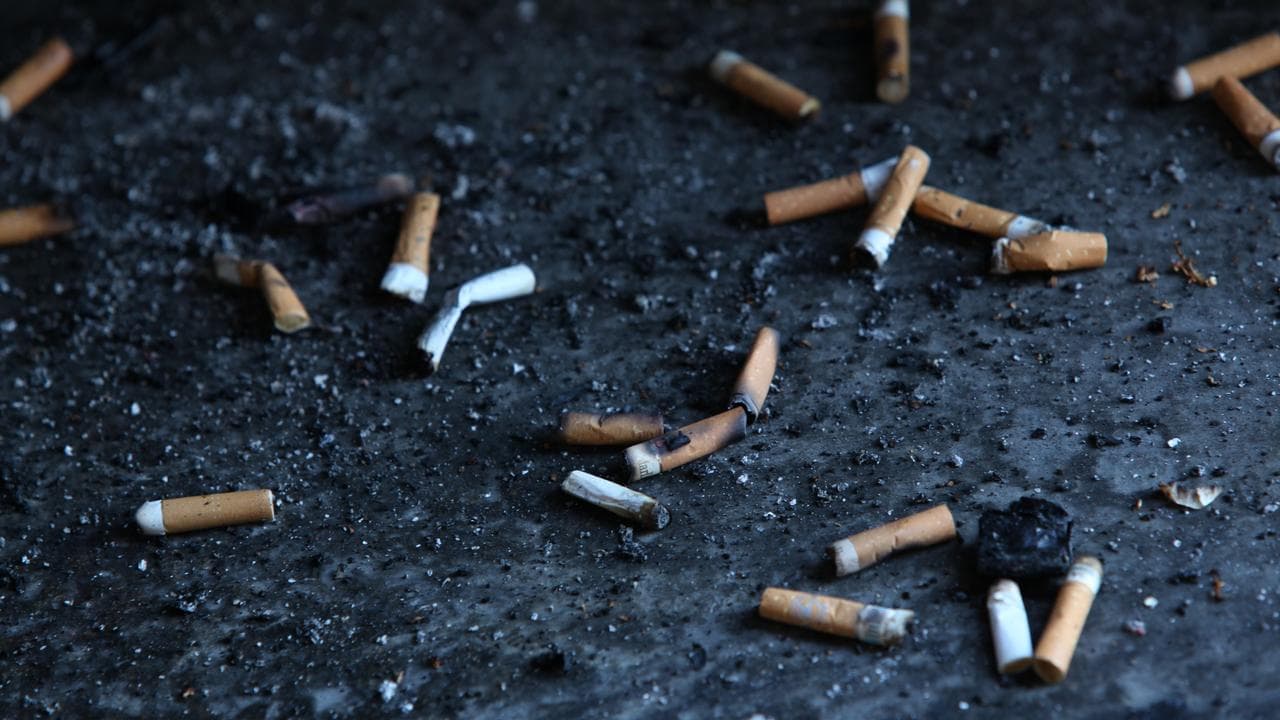 A photo of cigarette butts.