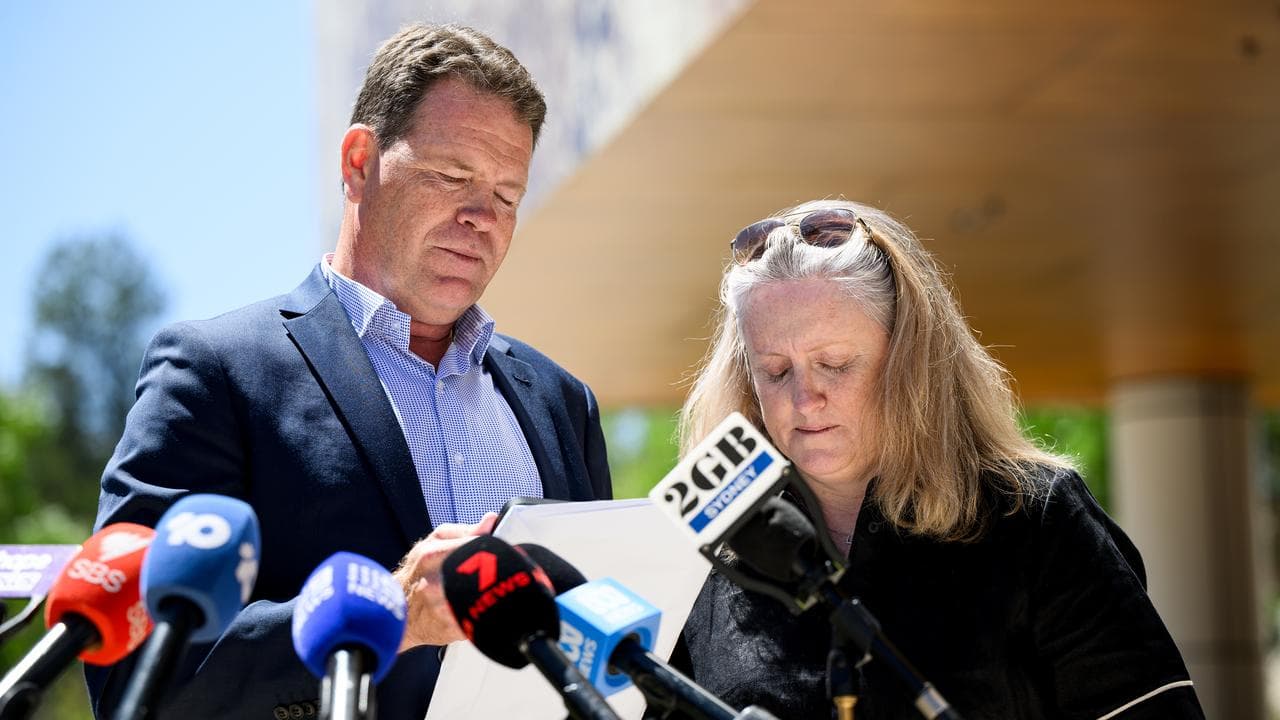 Jamie (left) and Peta James, the parents of Lilie James