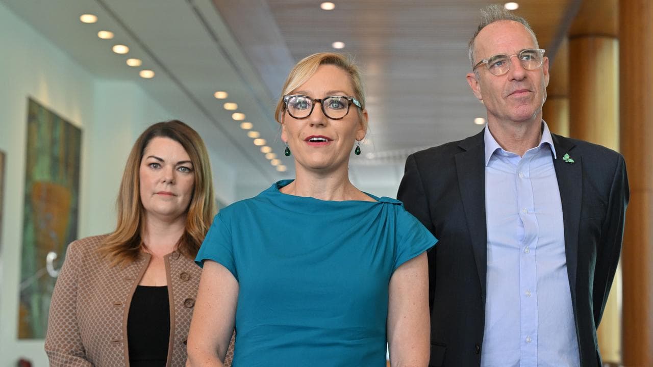 Sarah Hanson-Young, Larissa Waters and Nick McKim