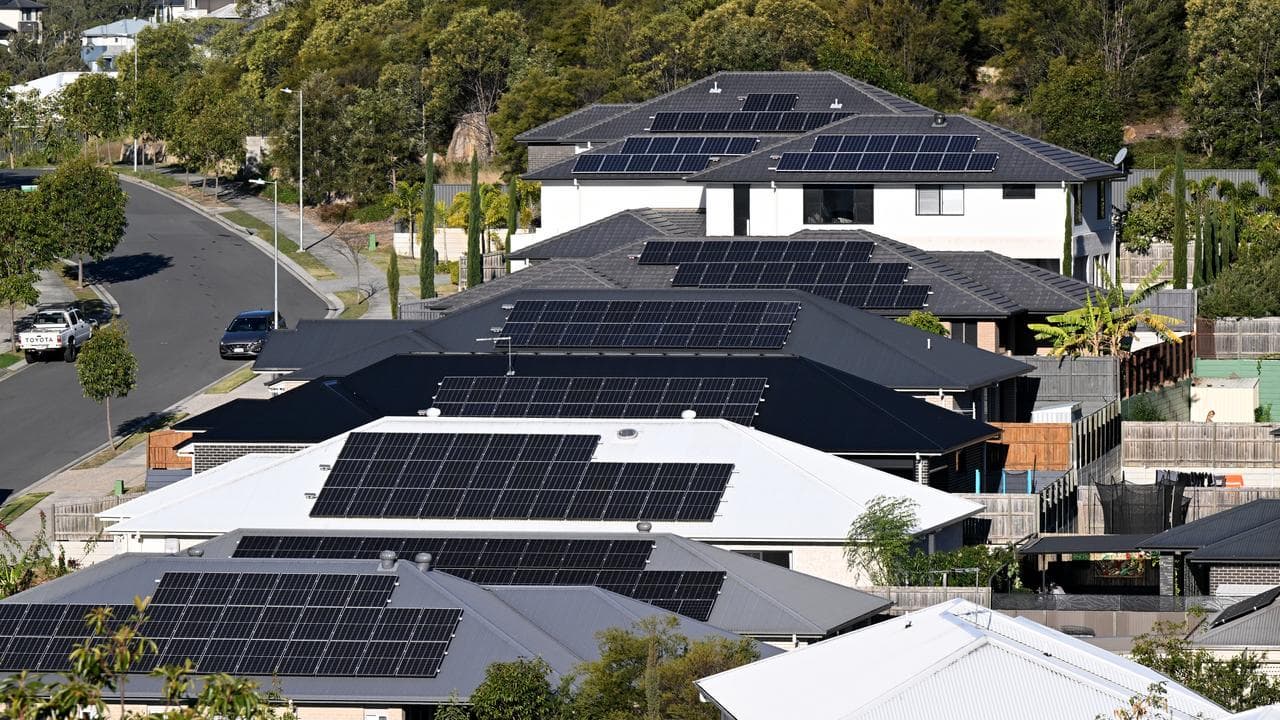 Homes with rooftop solar panels