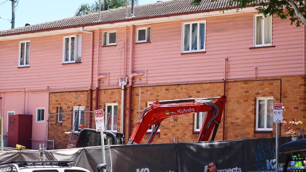 Police at a workplace accident at West End, Brisbane