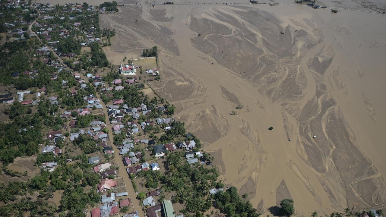 Area affected by floods in Pidie Jaya, Aceh province, Indonesia