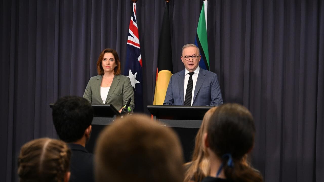 Anika Wells and Anthony Albanese