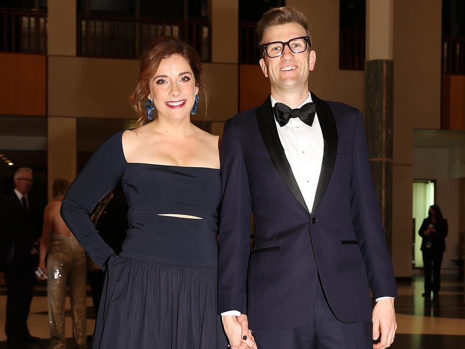 Minister for Aged Care and Sport Anika Wells and partner Finn McCarthy