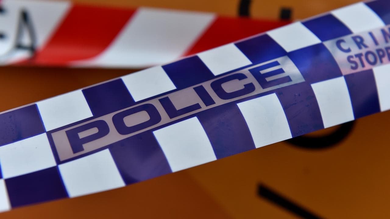 Police tape at a car crash scene in Melbourne