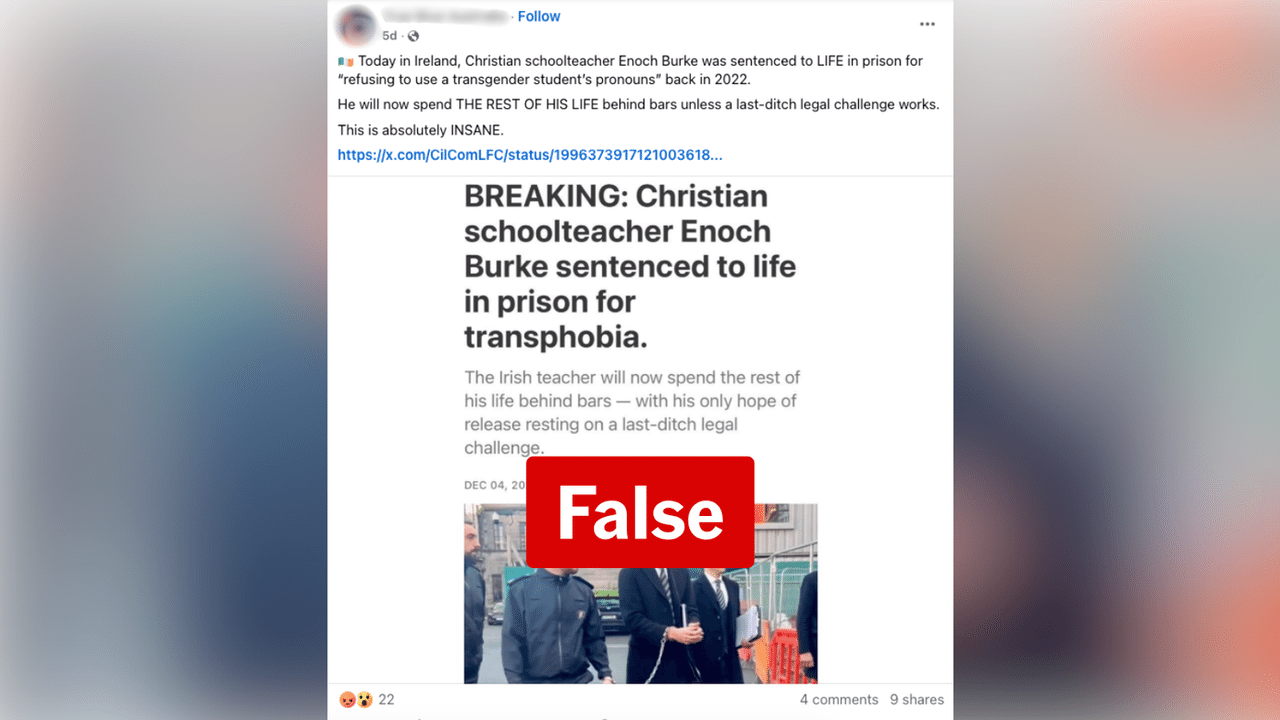 A screenshot of a Facebook post.