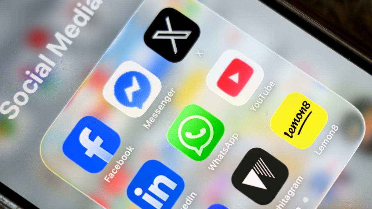 Social media apps on a phone (file image)