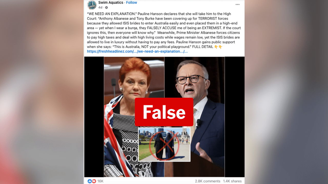 A screenshot of a Facebook post.