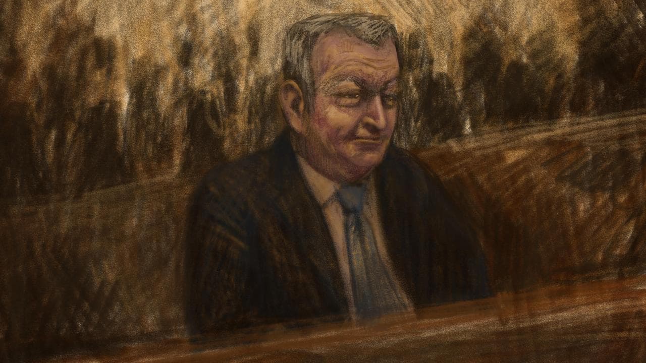 A court sketch of Greg Lynn at the Victorian Court of Appeal