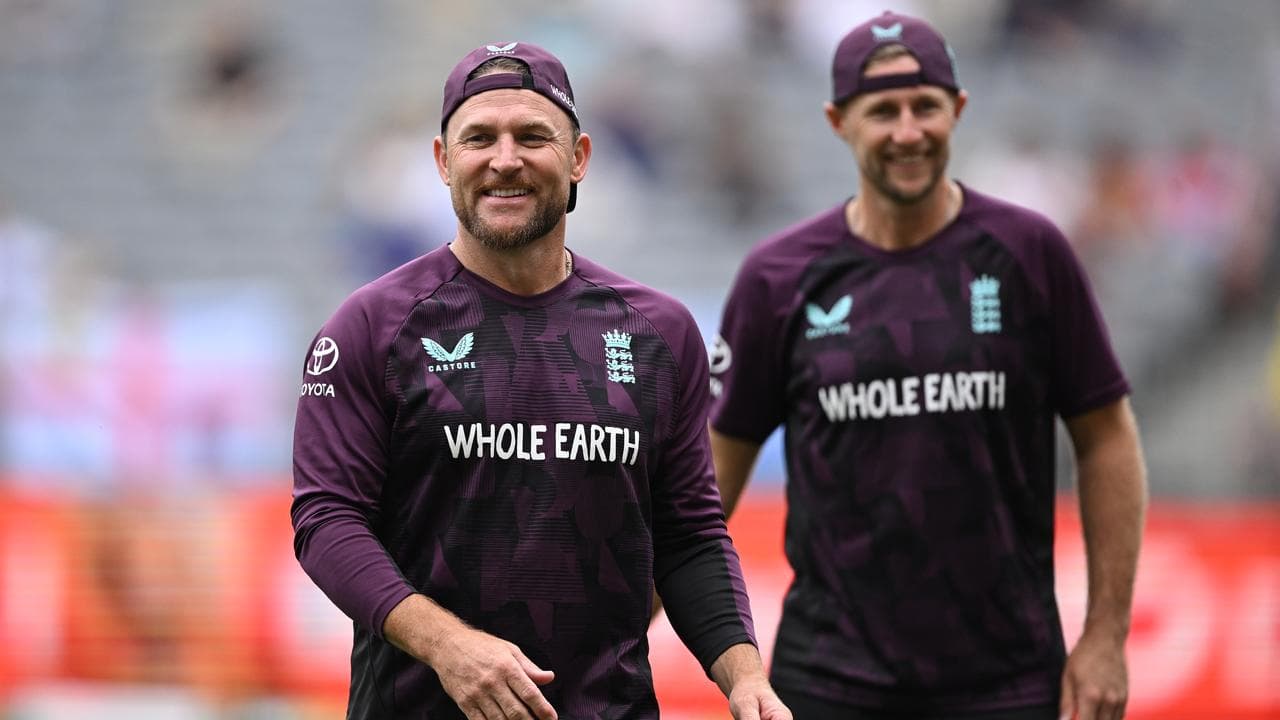 Brendon McCullum with veteran Joe Root,