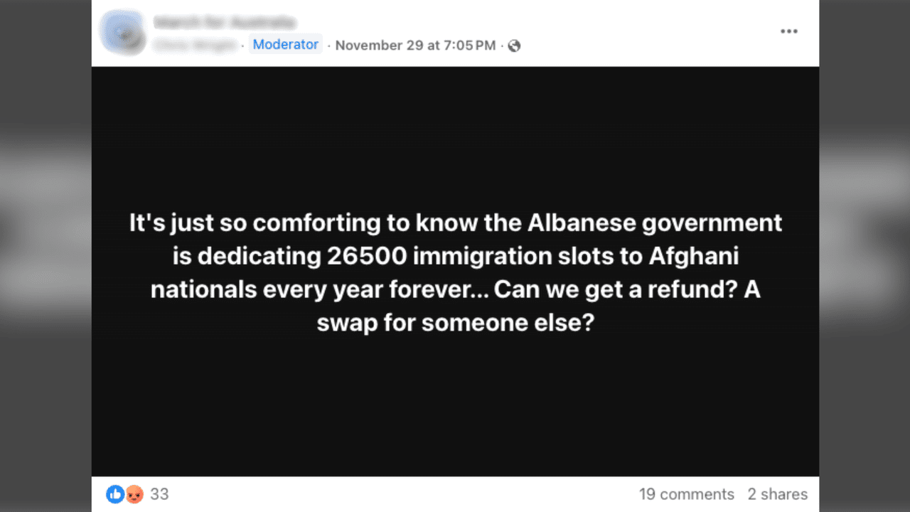 A screenshot of a Facebook post.