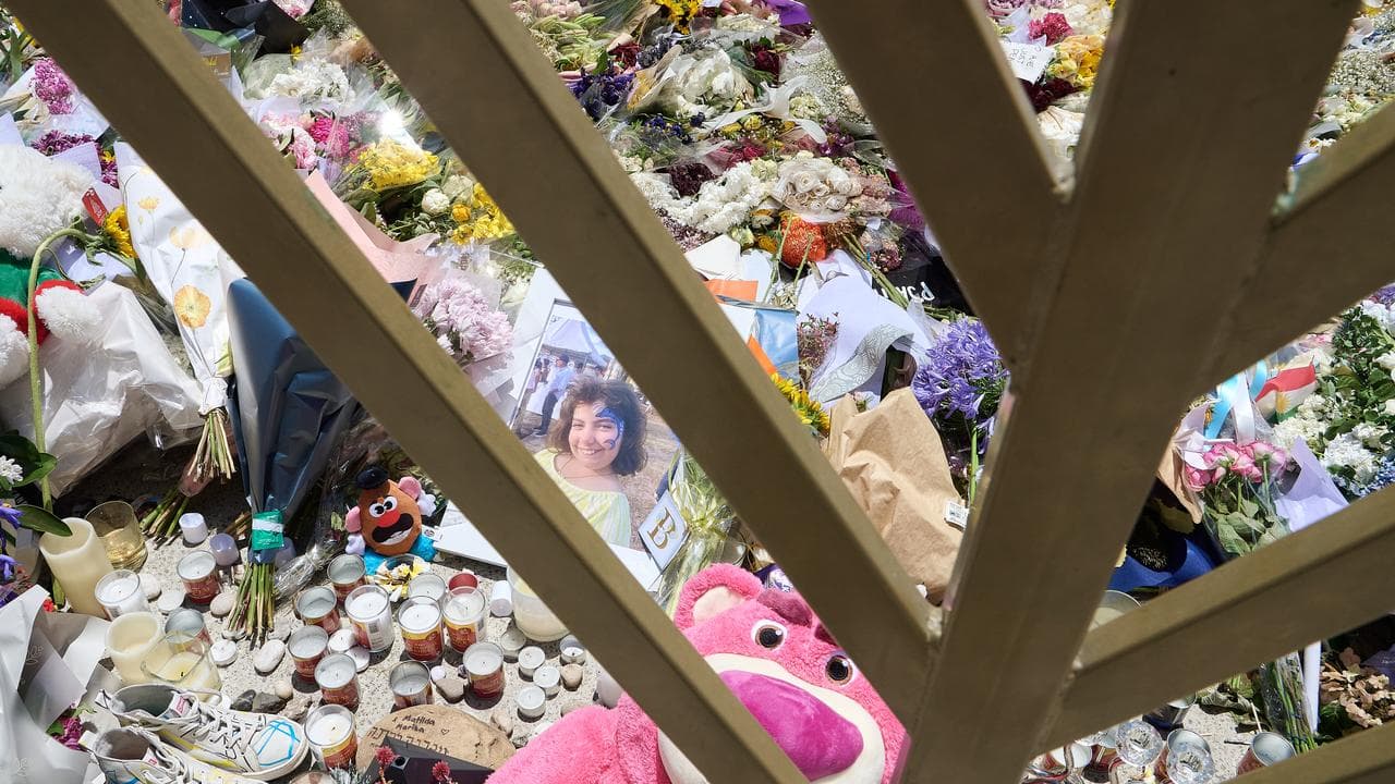 Flowers at the scene of the Bondi Beach shooting