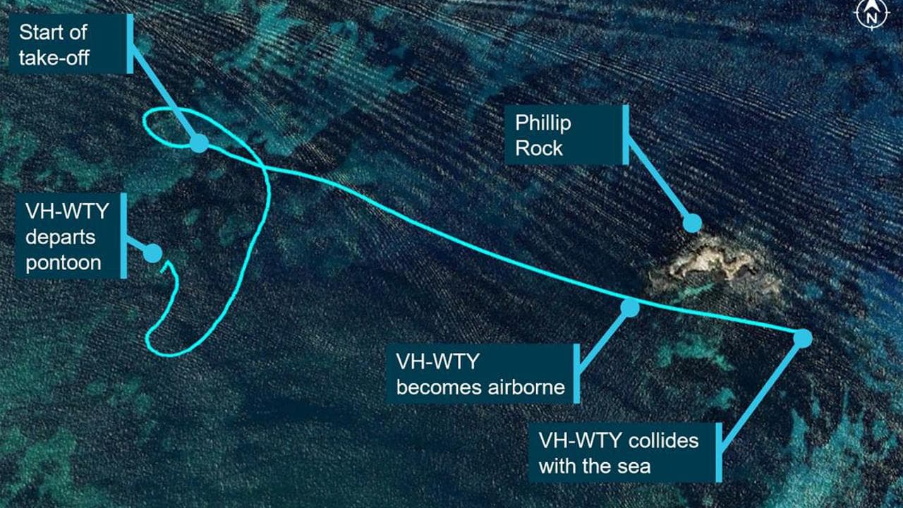 The route of the plane after take-off